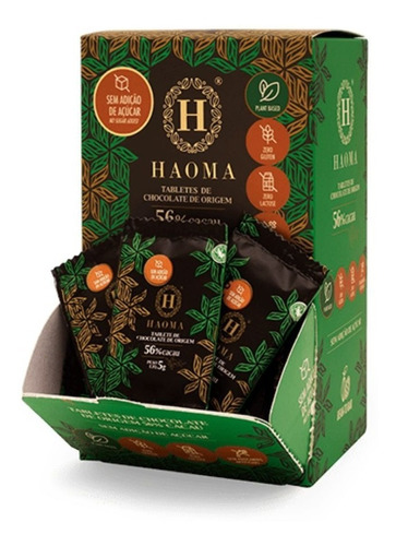 Tabletes Haoma Chocolate 56% Cacau Display 40 Unidades 5g