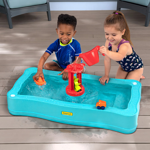Simplay3 Carry & Go Ocean Drive - Mesa De Juego De Agua De 2 Lados Para Niños Con 4 Accesorios, Juguete Para Interiores Y Exteriores, Incluye Rueda De Agua, Barco, Cubeta Y Camión, Fabricado En