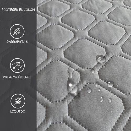 Funda De Colchón Tamaño Queen 100 % Impermeable De 200 X 150 Gris Matrimonial