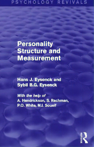 Personality Structure And Measurement, De Eysenck, Hans J.. Editorial Routledge, Tapa Blanda En Inglés