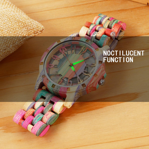 Realpoo Reloj Para Hombre De Madera De Cuarzo Con Esfera De