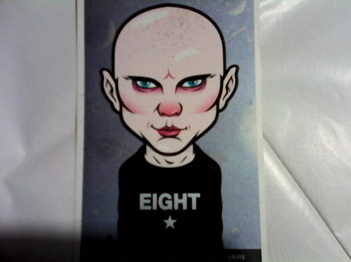 Billy Corgan-smashing Pumpkins-postal Caricatura-unica (Usado)