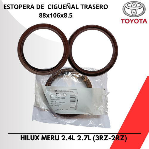 Estopera De Cigüeñal Trasero Meru Hilux 2.4 2.7  88x106x8.5