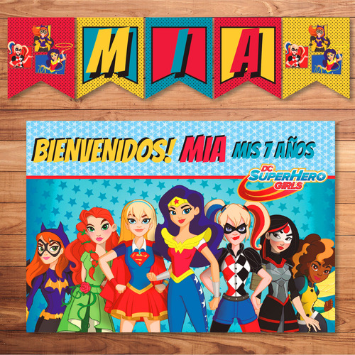 Kit Imprimible Super Héroes Dc Girls Cumpleaños Deco
