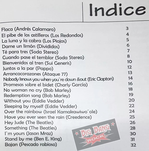 Cancionero Para Ukelele Big Bang Rock Recoleta