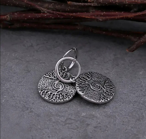 Aros Vikingos Árbol De La Vida O Yggdrasil, Acero Inoxidable