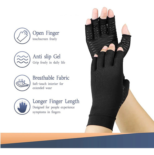 1 Par De Guantes De Compresión De Cobre Para Artritis