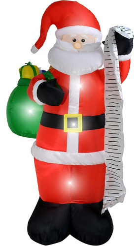 Inflable Navidad Santa Claus Papa Noel 1.87m Decoracion Led Color Multicolor