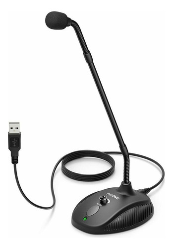 Fifine Usb Computer Microphone, Plug & Play Desktop Pc Mic, Color Black