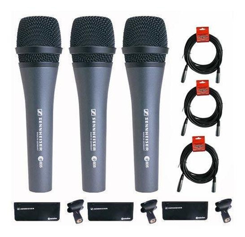 3x 835 Cable Cardioide Portatil Dinamico Vocal Etapa Clip