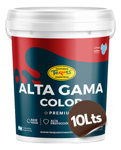Pintura Premium Latex Alta Gama Color Marron Africano 10 Lt