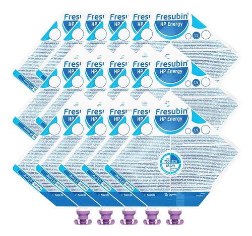 Pack 15 Fresubin Hp Energy Easybag 500ml Alimento Enteral Sabor Neutro