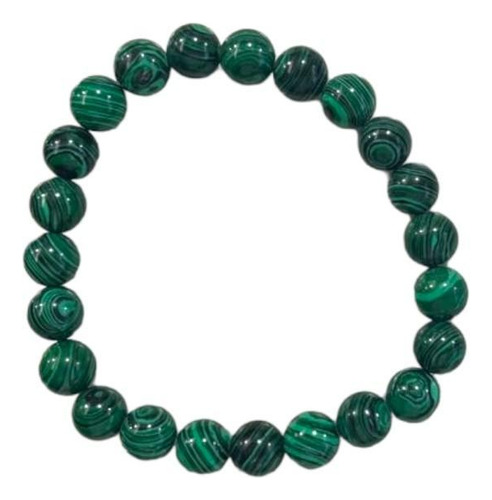 Pulseira Pedra Natural Malaquita 8mm Silicone -escolha A Cor