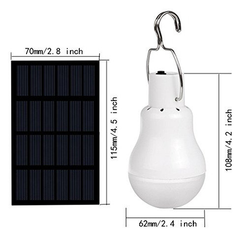 Lámpara Solar Led Portátil Con Control Remoto Y Panel Solar