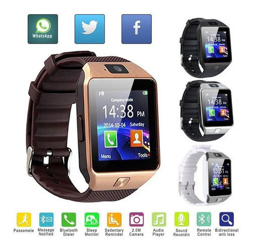 Imagen 10 de 10 de 2 X Teléfono Celular Reloj Inteligente Dz09 Smartwatch