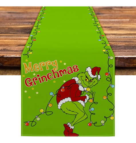 Siilues Camino De Mesa De Navidad, Camino De Mesa Grinch Par