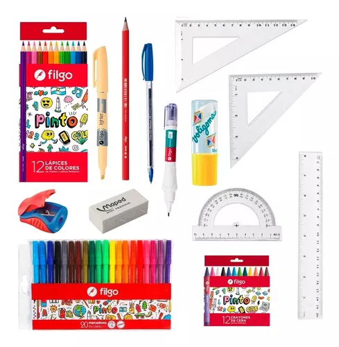 Combo Escolar Set Utiles Libreria Kit Primaria Secundaria