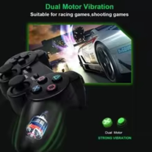 Kit 2 Controles Manete Para Ps2 Play 2 Sem Fio Joystick Preto