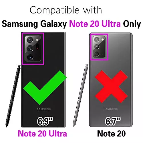 Funda de teléfono para Samsung Galaxy Note 20 Ultra Glaxay Note20 Plus 5G  Funda tipo cartera con protector de pantalla y tarjetero con purpurina