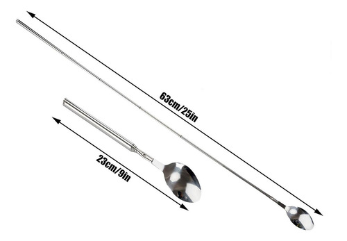 Cuchara Telescópica De Acero Inoxidable, Cuchara Extensible