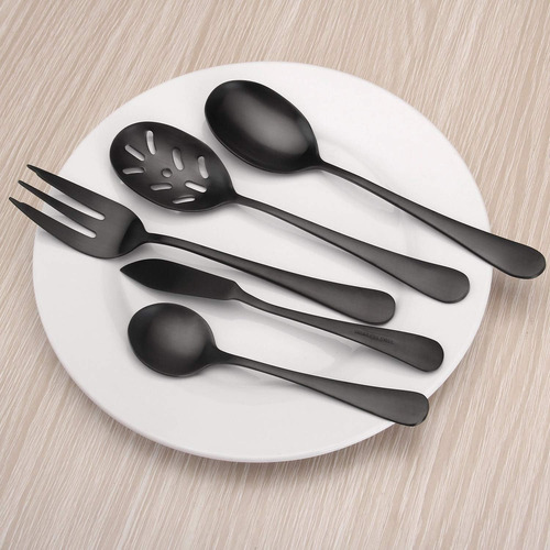 Juego Para Servir Negro Mate Sharecook 5 Piezas Acero Ino...