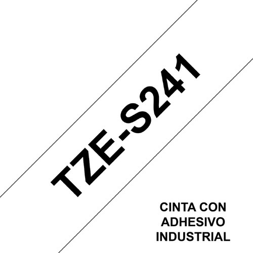 Cinta Brother Tzes241 Negro Sobre Blanco 18mm X 8mts Industr