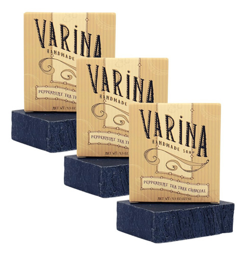 Varina Organic Peppermint Tea Tea Barbal Barbal Bar Jabón: L