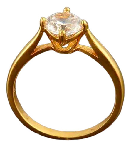 Anillo Compromiso Oro Laminado De 18k Zircón Cúbico T 7 W5