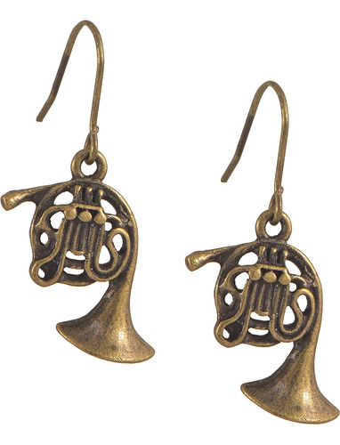 Pendientes De Instrumento Musical De Bronce Antiguo Spinning