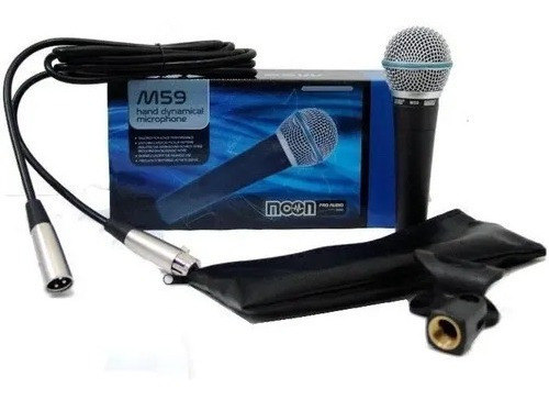 Microfono Moon M59 Dinamico Metalico Con Cable Y Pipeta Cjf