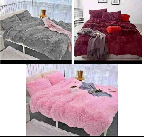 Colchas De Peluche Rojo Rosado De Dos Plazas Envío Gratis 