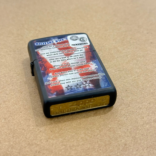 Encendedor Zippo Military Wife Pray Original Made In Usa Negro Military Wife Pray - Esposa Militar Rezo