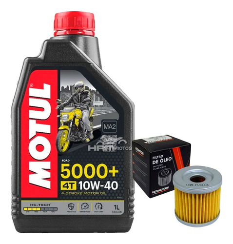 Kit Óleo Motor Motu 5000+ 10w40 E Filtro Óleo Burgman 125