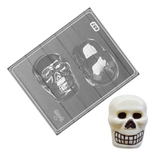 Molde Placa Calavera Chocolate Halloween Parpen 