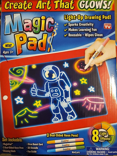 Ontel Tablet De Dibujos Con Luz Led Magic Pad Incluye 4 Marc