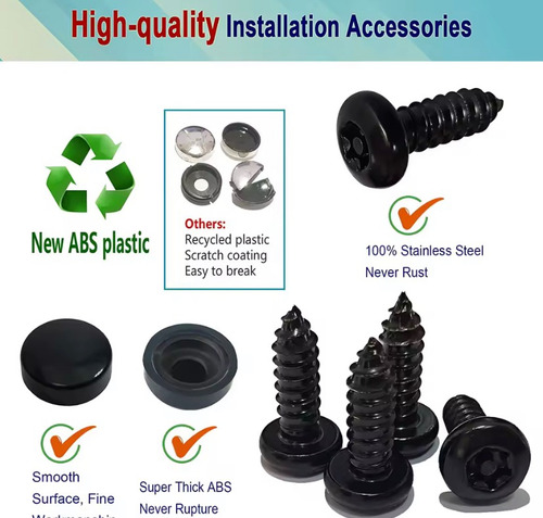 Tornillos Negros Para Placa De Matrícula, S Antirrobo Para P