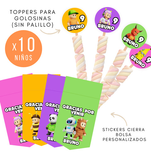 Kit Impreso Stumble Guys Cumple X10 Niños