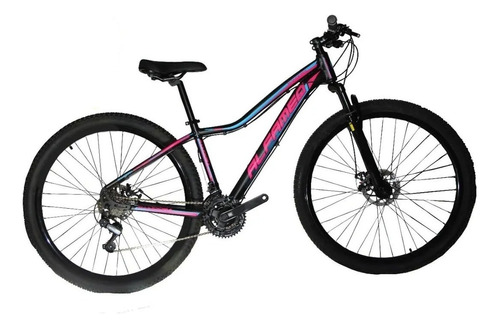 Bicicleta Feminina Aro 29 Alfameq Pandora 24v Mtb Cor Preto/rosa/azul Tamanho Do Quadro 15