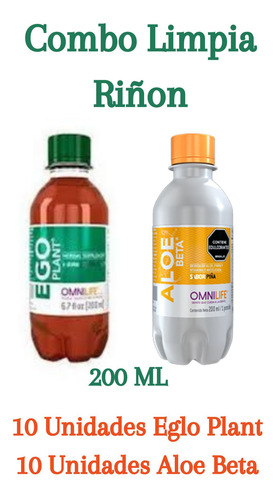 Combo Limpia Riñon Eglo Plant Aloe Beta 20 Unidades