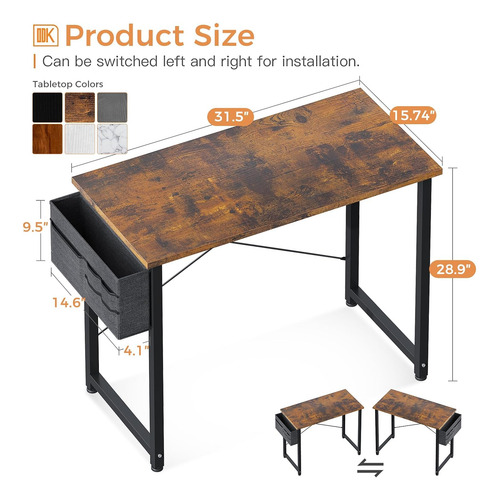 Mesa De E Computadora Pequeña De 32 Pulgadas, Espacio...