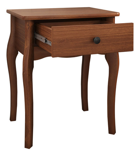 Mesa Cabeceira Classica Pés Cabriolet 1 Gav Castanho Leone