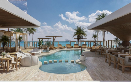 Departamento Con Club De Playa Frente Al Mar En Pre-construc
