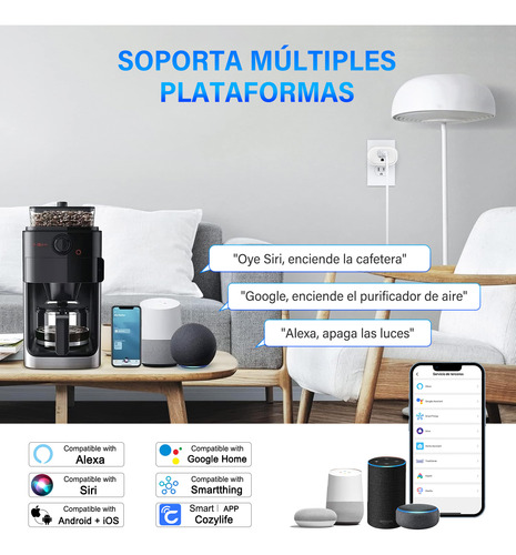 2 Pcs Enchufe Inteligente Oval Wifi Smart Plug Alexa Google