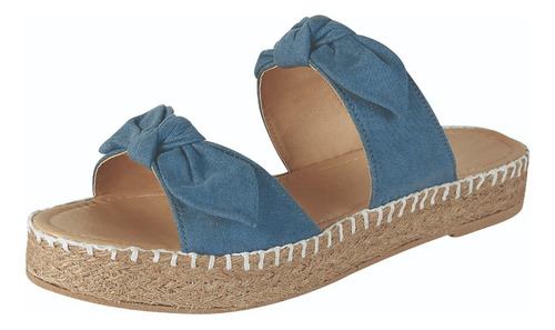 Sandalias Casuales De Dama Estilo 0200 En Color Azul