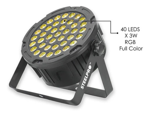 Imagen 4 de 9 de Steelpro - Cañon Par Led 40 X 3 Watts - Rgb 3 En 1 - 403-mpr