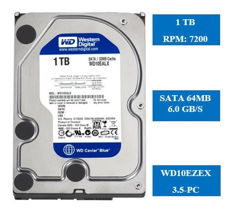 Disco Duro Interno Western Digital Wd 1tb Pc Sata/64mb 7200