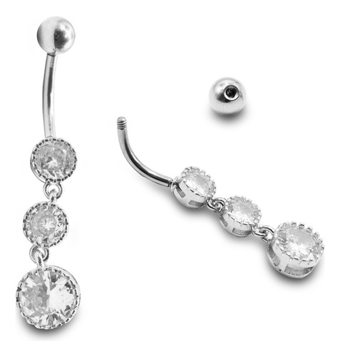 Piercing Ombligo CoLG Acero 3 Joyas Bjcr3p 1.6x10x5/5 1 Und