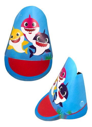 10 Gorritos De Cartón, Ideal Para Fiesta Tema De Baby Shark