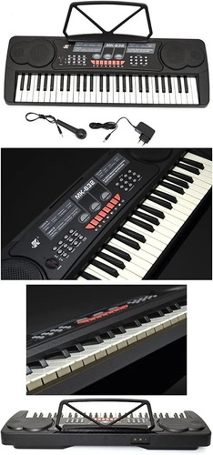 Teclado Elton 4 Octavas Mk 632 Microfono Color Negro