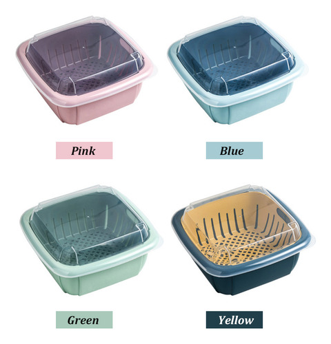 Colador De Cocina Plegable 2 En 1 Y Cesta Con Tapa